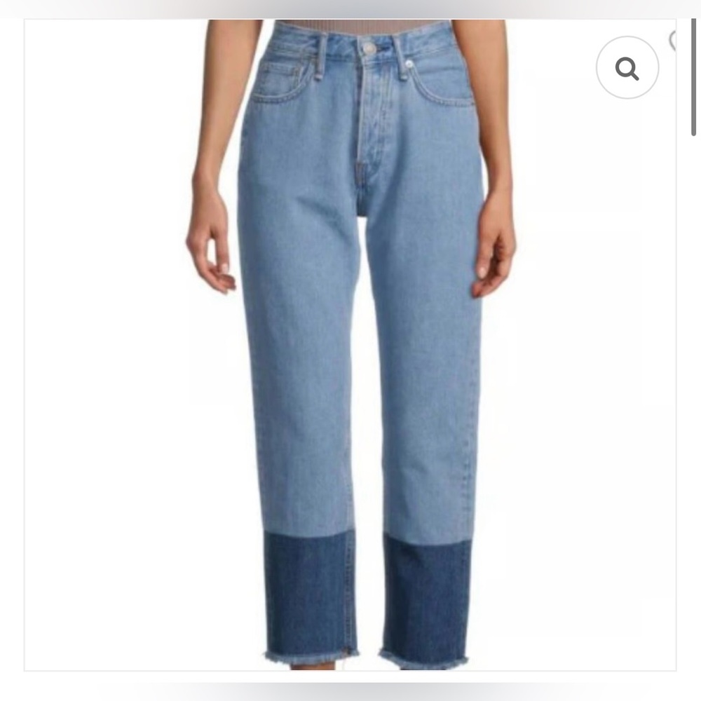 Rag & Bone Two-Tone Blue Crop Jeans - Picture 2 of 3